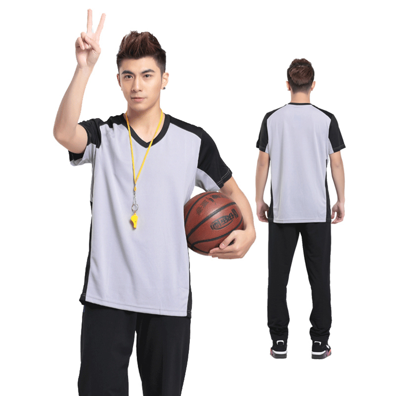 夏季新款篮球裁判服装短袖上衣 裁判员装备吸汗透气可印号印