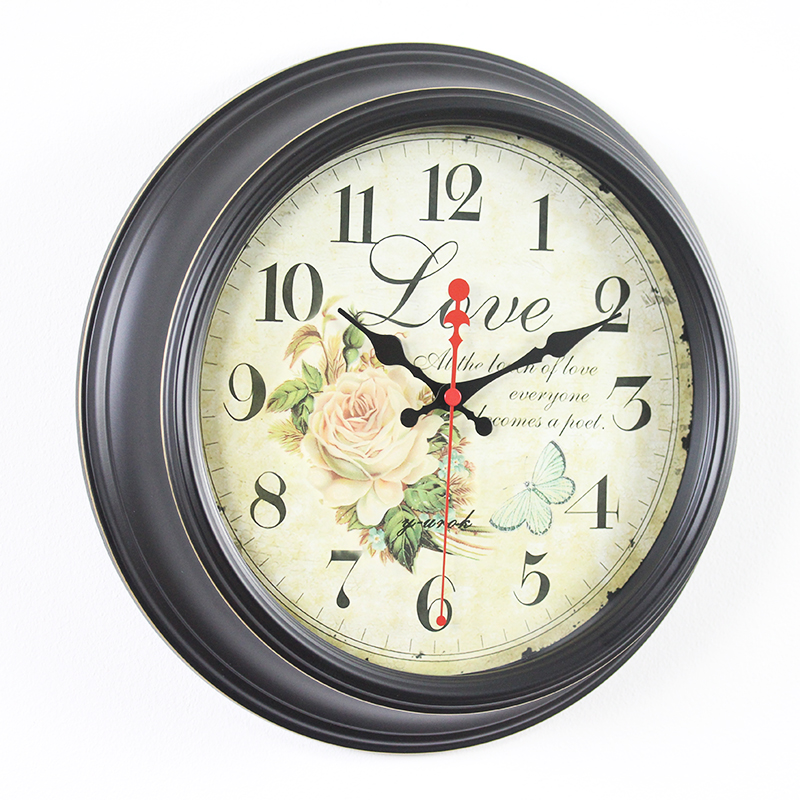 北欧简约现代静音挂钟欧式美式复古田园客厅卧室餐厅圆形艺术钟表