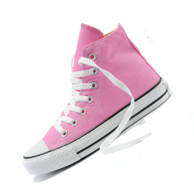 包邮经典基本款粉红色高帮帆布鞋运动休闲男女学生情侣平底女球鞋