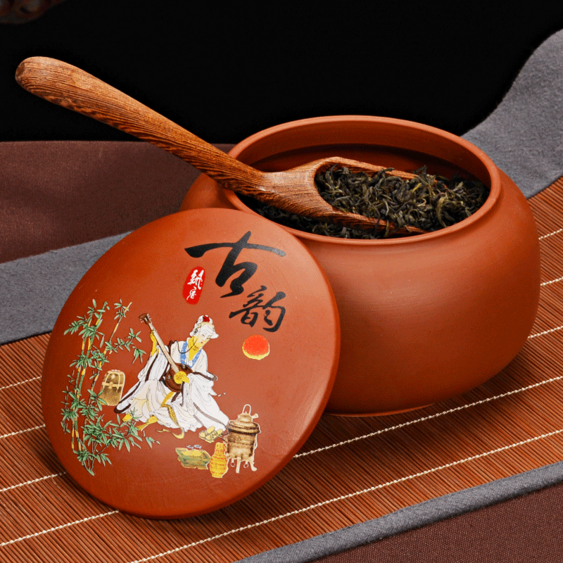 紫砂密封茶叶罐 陶瓷普洱茶叶罐茶罐存茶罐 刻字储蓄罐特价包邮