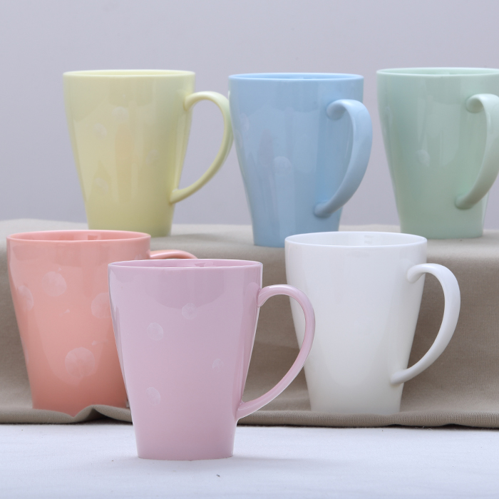 简约经典冰花瓷陶瓷多彩创意马克杯 个性牛奶杯早餐杯咖啡情侣杯