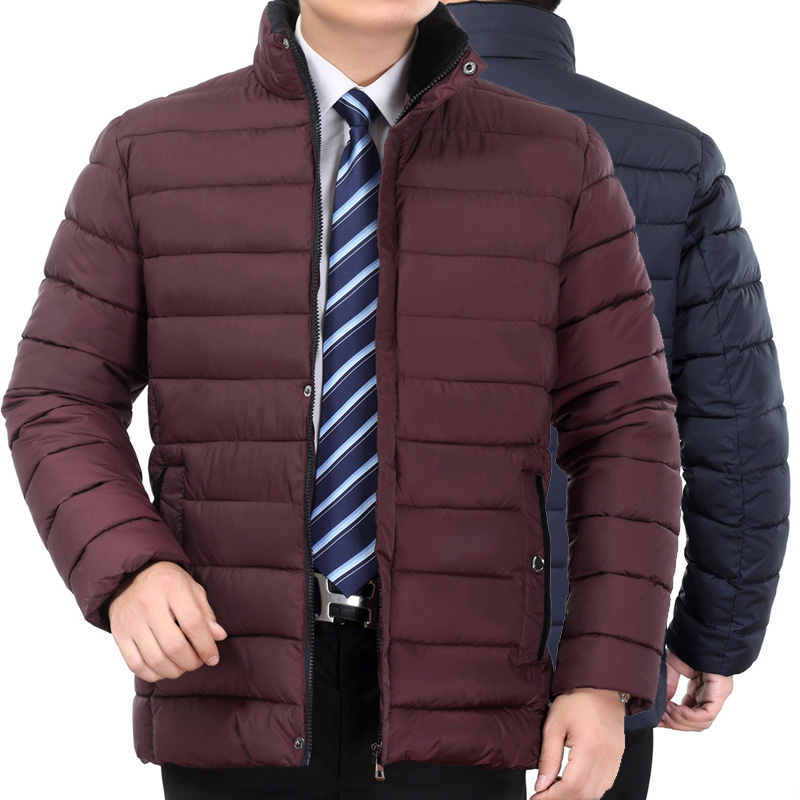 2016冬季时尚中年男士立领棉衣拉链防寒保暖棉袄男式休闲外套上衣