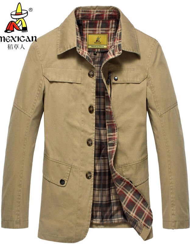 稻草人（Mexican）男士外套 秋冬季休闲男装夹克衫修身夹克男 薄