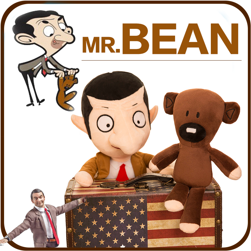 新版憨豆先生和熊公毛绒玩具可爱卡通泰迪公仔儿童礼物抱抱熊玩具