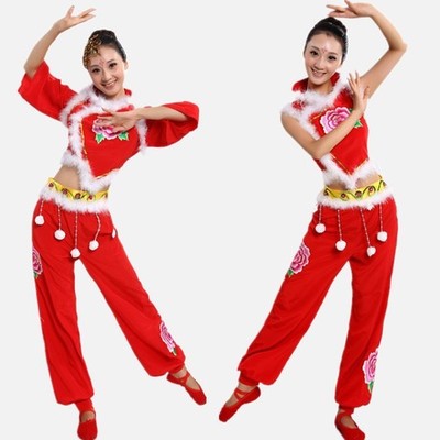 2016新款秧歌服成人舞蹈开门红舞蹈服腰鼓服装喜庆舞蹈演出服装女