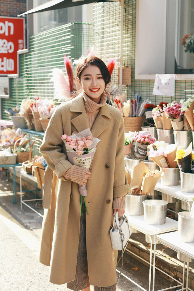 【桃子家定金区】韩国专柜已经代购 双面羊绒大衣 99.99%羊毛