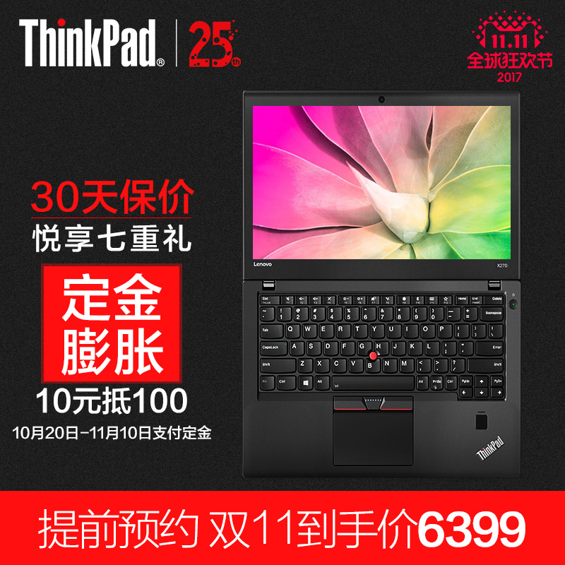联想ThinkPad X270 20K6A00YCD I5 8G 500G 商务便携笔记本电脑