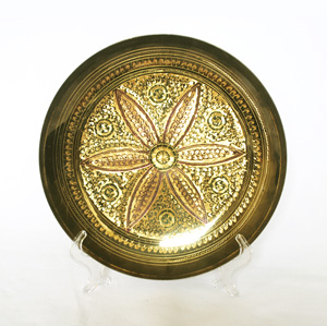 包邮 巴基斯坦进口 七彩铜盘 铜雕手工艺品 摆件 挂件 10寸
