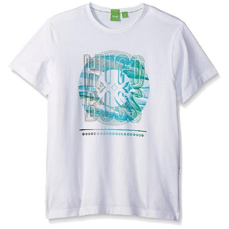 美国代购专柜胡戈波士Boss男T恤 green tee 3 print crew