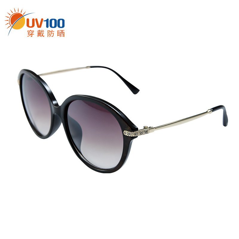 台湾UV100太阳眼镜女士2017新款潮夏季圆脸小框优雅遮阳墨镜71372