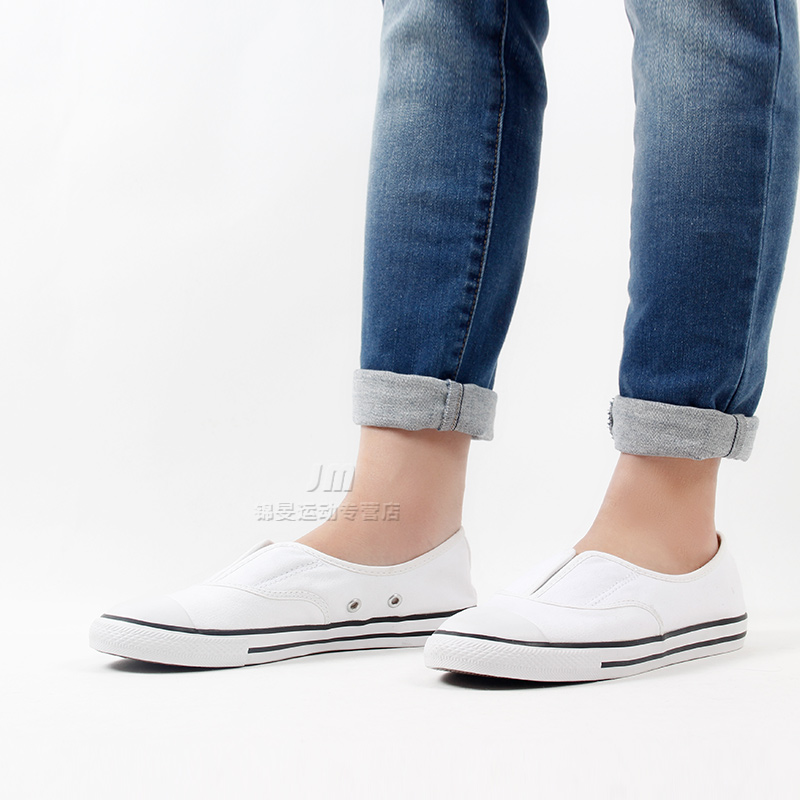 Converse/匡威女鞋2016夏ALL-STAT纯色薄款一脚套帆布鞋CS551515