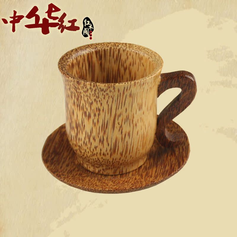 特色椰子木茶壶套装 椰子木咖啡整木杯子 红木工艺品摆件居家用品