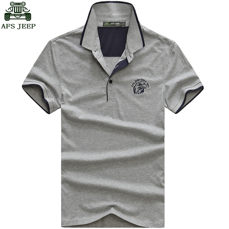 2016新款AFS JEEP短袖T恤男士夏季翻领运动打底衫纯色纯棉polo衫
