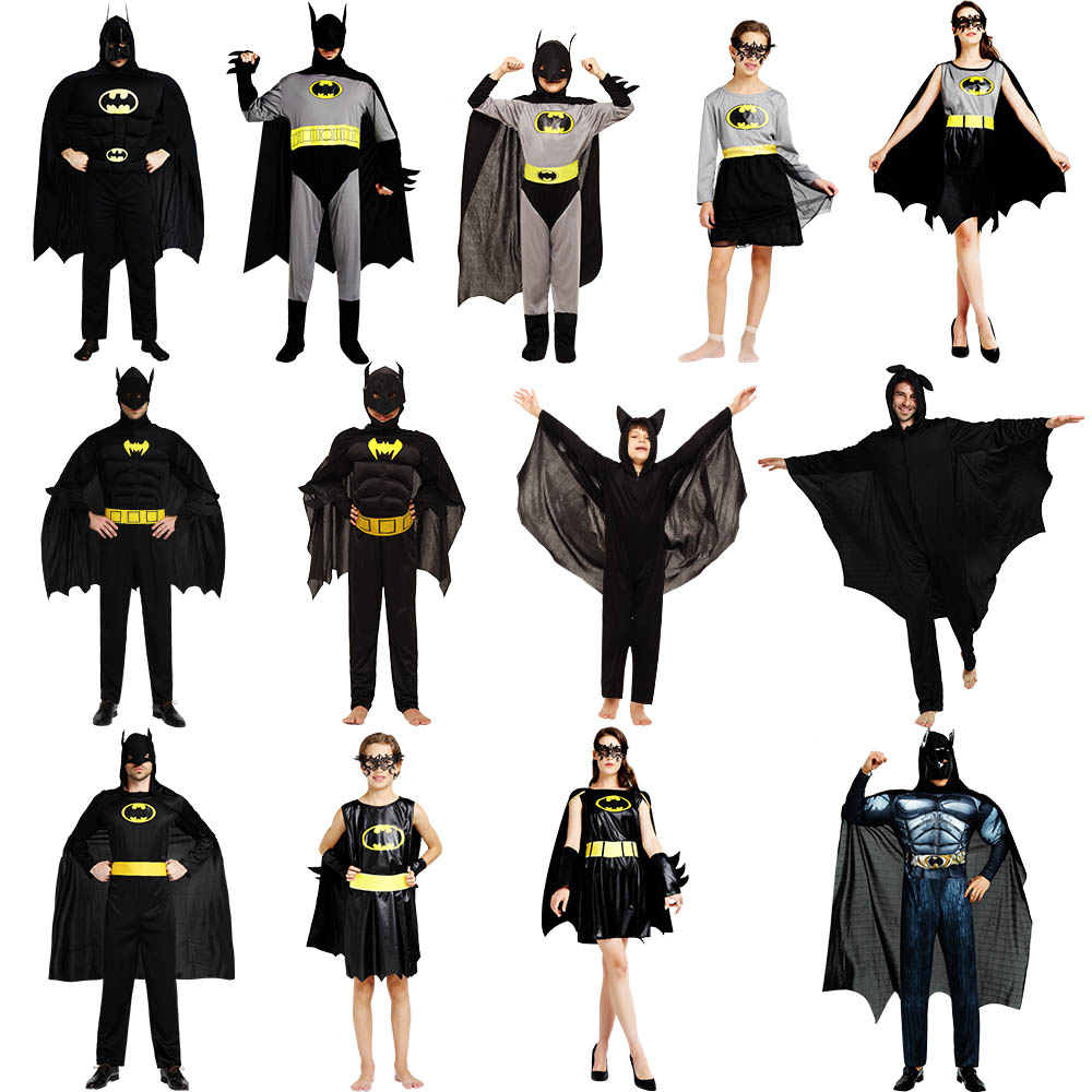 万圣节六一服装成人蝙蝠侠套装化装舞会演出服装男女款衣服蝙蝠侠