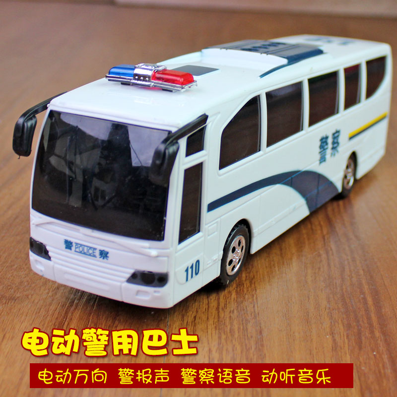 电动警车巴士车模 儿童电动玩具巴士车警车大巴车 男孩2-3-5岁车