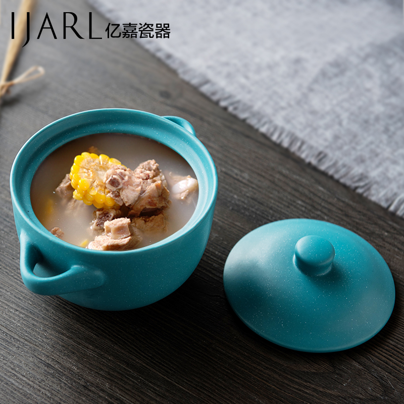 ijarl创意日式陶瓷餐具碗汤碗隔水燕窝炖盅蒸蛋盅家用北欧印象