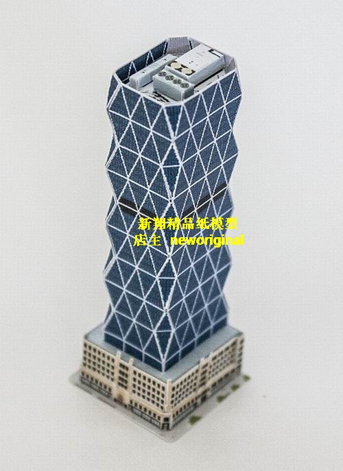 未来城市大厦蓝色时尚造型商务楼建筑沙盘作业场景模型