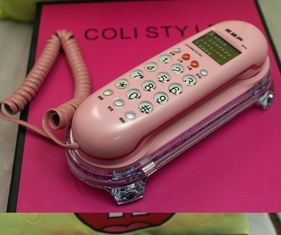 美迪声6873 电话机座机 创意时尚迷你卡通可爱壁挂小电话 免电池
