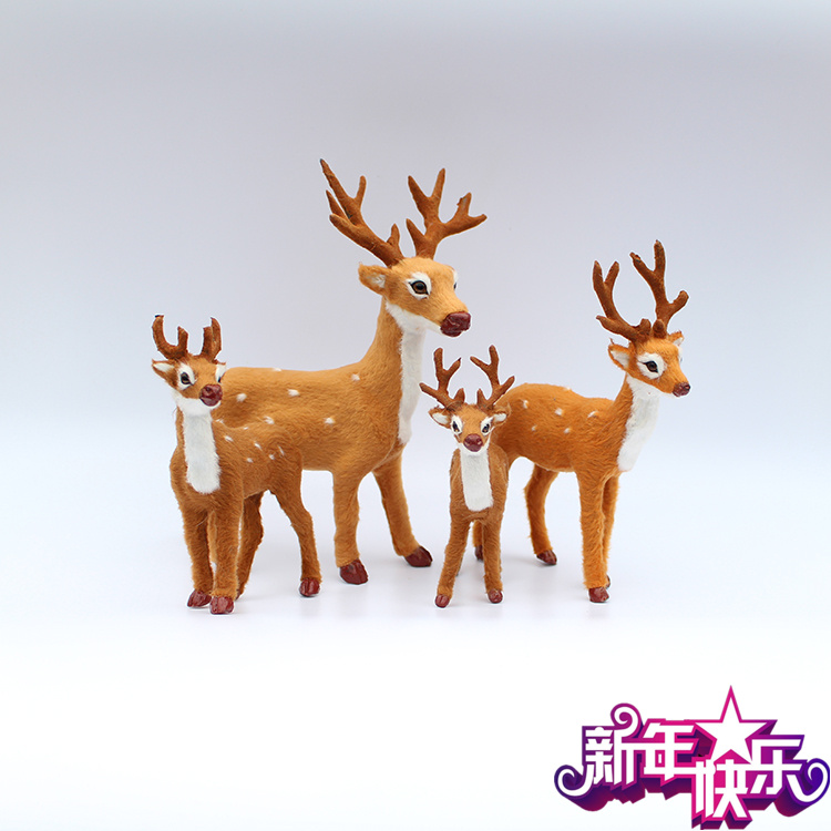 仿真梅花鹿圣诞鹿可爱小鹿玩具礼品袖珍摆件DIY道具动物全国包邮