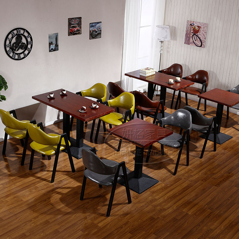 咖啡厅桌椅 现代简约西餐厅奶茶店甜品小吃店休闲铁艺餐桌椅组合