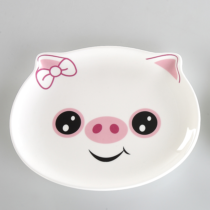 创意卡通可爱个性7寸8寸动物造型盘子家用儿童早点早餐陶瓷碟餐具