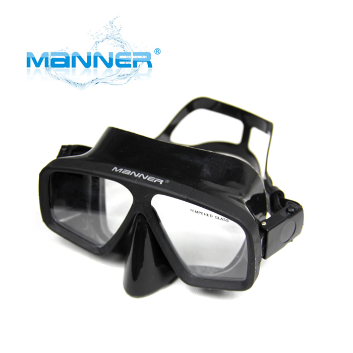 Manner潜水面镜QPM2051 黑色成人面镜 浮潜潜水面镜装备