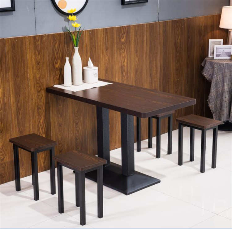 定制快餐桌椅组合简约现代小吃桌饭店餐厅食堂餐桌椅小方凳定制