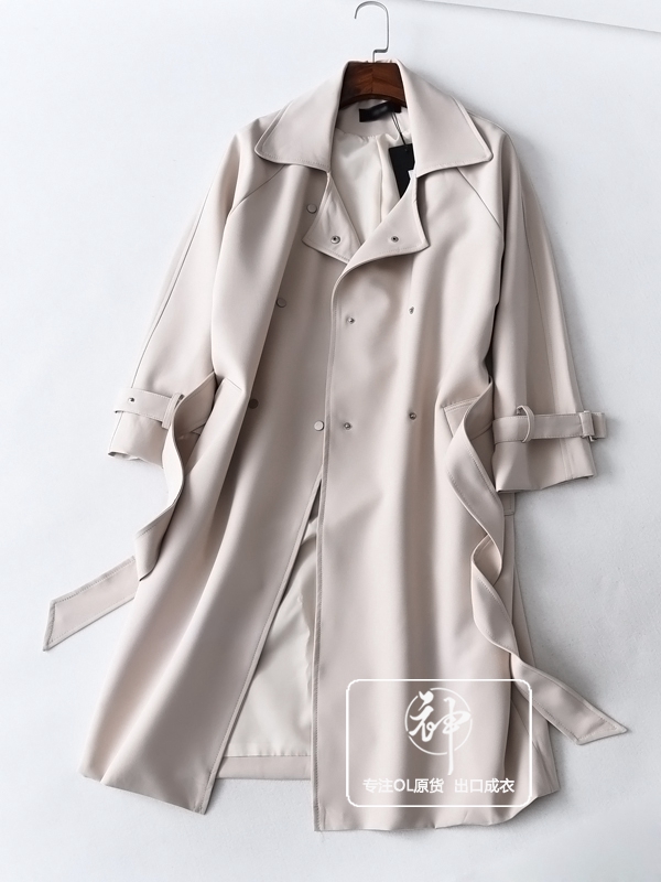 CGW005 手感舒适 2017秋季新款女士中长款 时尚显瘦休闲风衣外套
