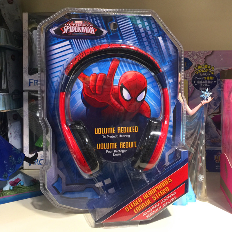 美国迪士尼蜘蛛侠超人 美国队长复仇者联盟钢铁侠儿童头戴式 耳机
