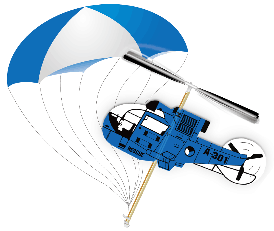 奇兵号橡筋动力伞降直升机模型航模飞机竞赛器材DIY科普玩具