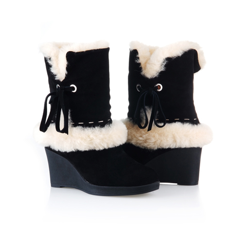 【直邮】澳洲专柜正品代购Shearersugg雪地靴凯丽坡跟款 黑色