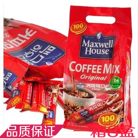 韩国麦斯威尔咖啡/韩国咖啡/韩国Maxwell咖啡100条 一箱8包