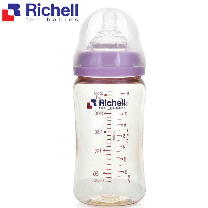 包邮Richell 利其尔新品宽口径PPSU哺乳瓶婴儿奶瓶260ML