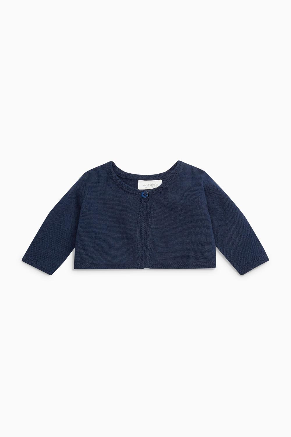 4月英国代购NEXT2017新款女宝蓝色长袖针织开衫0-2岁