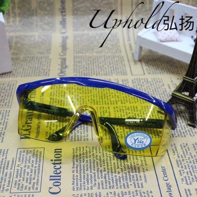护目镜男女夜视骑行镜透明平光白镜片防风沙实验黄色镜片增光眼镜