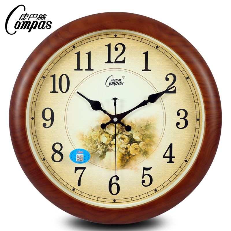 康巴丝静音钟表 挂钟客厅卧室餐厅挂表欧式墙钟 创意石英钟表时钟