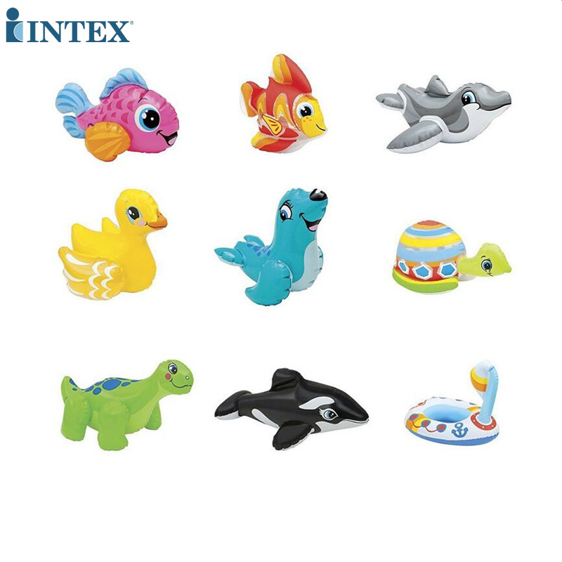 intex58590婴幼儿充气戏水玩具儿童洗澡游泳水中漂流玩具玩沙动物