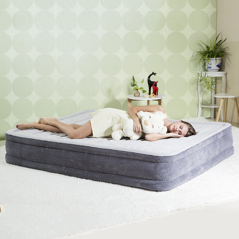 INTEX双层双人加大气垫床 线拉床可折叠午休床家用充气床垫