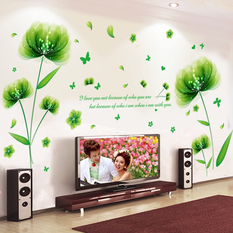 花卉墙贴纸卧室温馨浪漫房间客厅电视背景墙装饰创意墙壁贴画自粘
