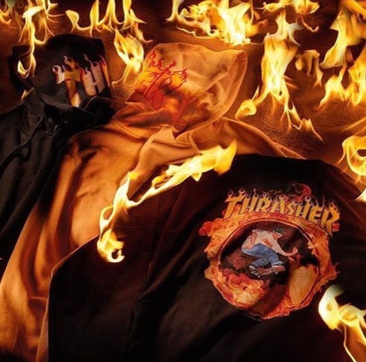 美国正品 Vans x Thrasher Cardiel L/S Shirt 火焰联名款长袖T恤