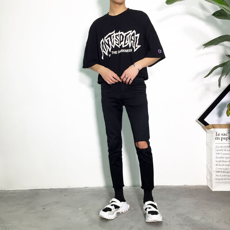 YG 夏季新品 欧美潮牌  宽松印花嘻哈风格 t恤 男女同款 短袖上衣