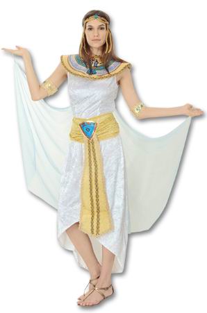 COS万圣节埃及艳后服装白色艳后服装  加厚绒布长裙埃及白艳后