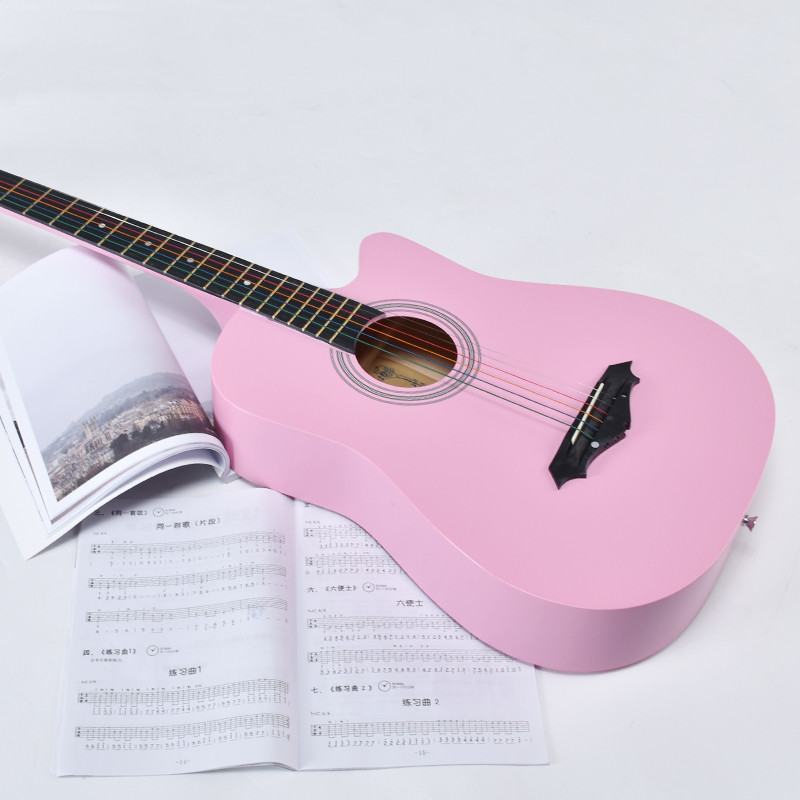 紫色初学者吉他38寸电箱民谣木吉他旅行初学入门学生新手吉他乐器