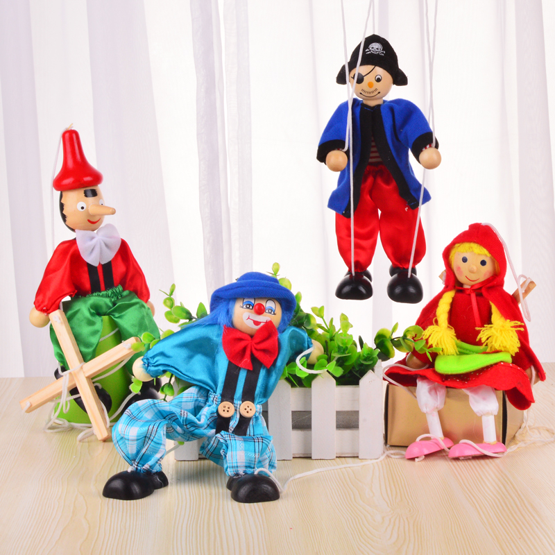 提线木偶人偶 小丑拉线人安抚玩偶幼儿园儿童怀旧益智玩具皮影人