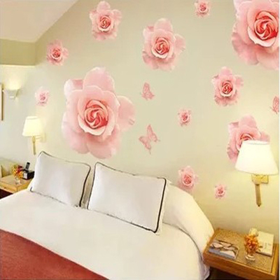 可移除花卉墙贴纸贴画装饰品浪漫卧室床头背景墙面墙上温馨墙壁纸
