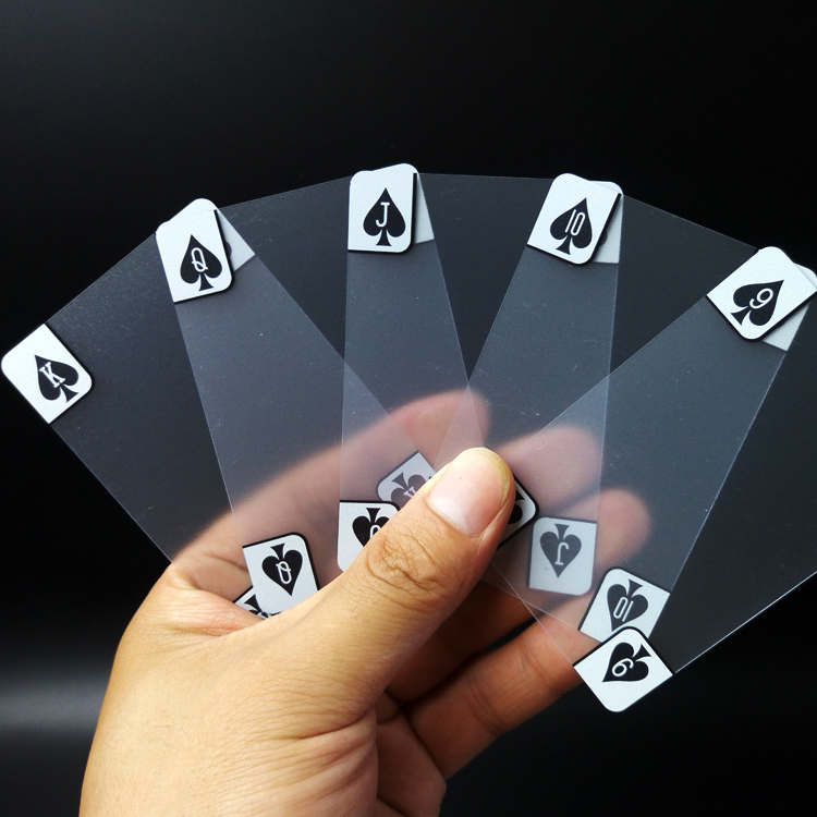 水晶透明扑克牌 创意防水塑料扑克 德州磨砂四角字扑克牌定制收藏