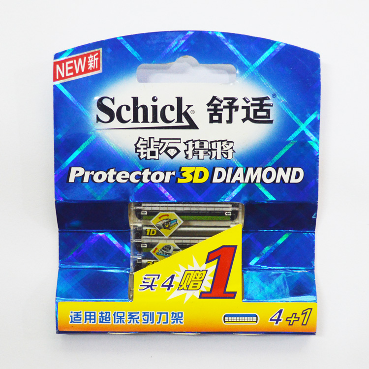 schick舒适钻石悍将剃须刀头 protector3D 替换刀片 5个装