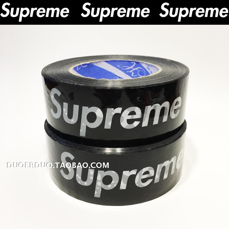 潮牌个性创意黑色supreme封箱带 胶带 打包胶带玩捆绑胶卷现货