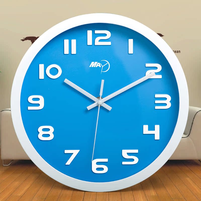3D立体钟表12英寸简约时钟挂钟卧室电池静音现代简约创意立体挂表