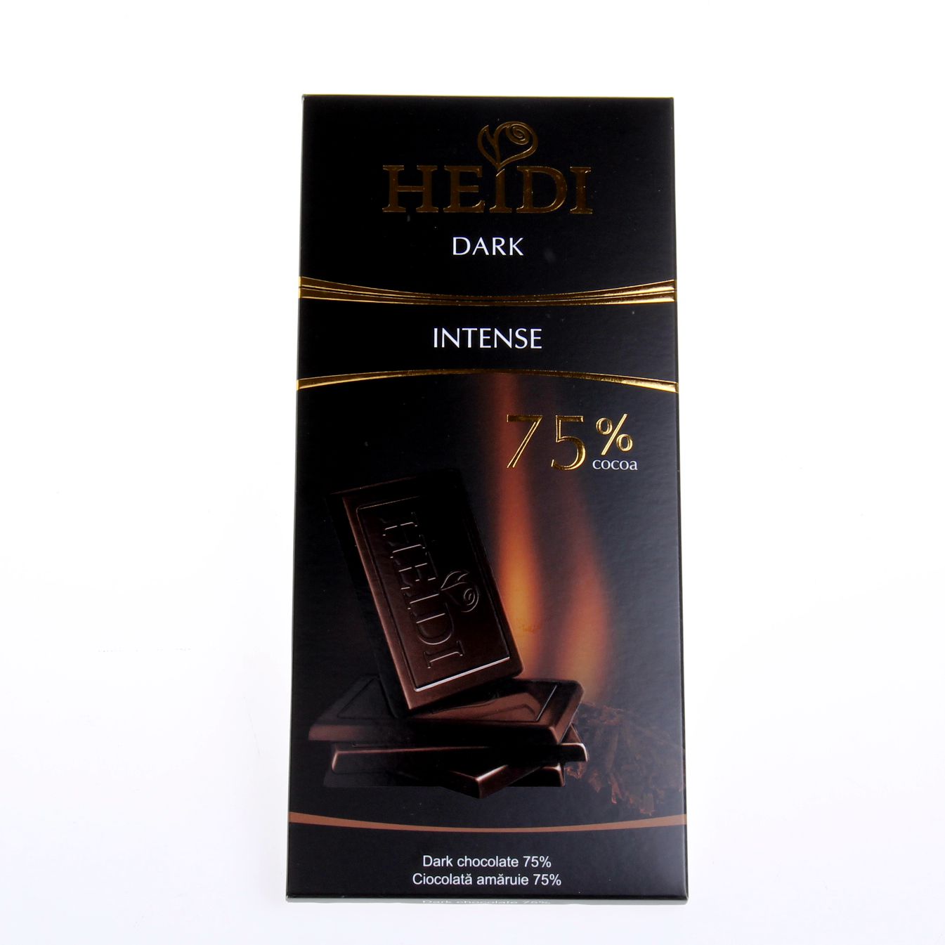 罗马尼亚进口 HEIDI瑞士赫蒂75%特浓纯黑巧克力80g